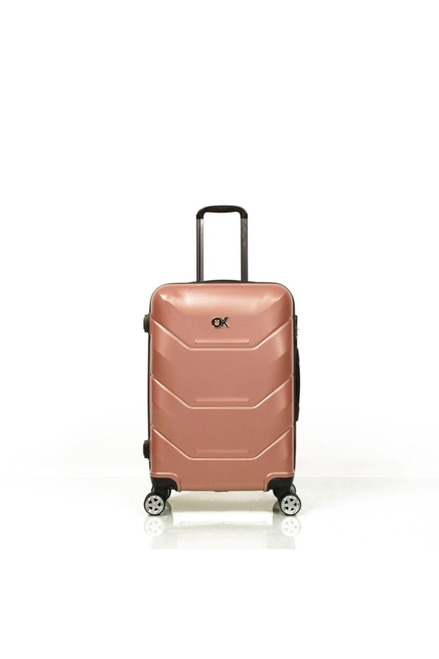 Exclusive 2 Li Rose Gold Valiz Seti ( Orta + Kabin )
