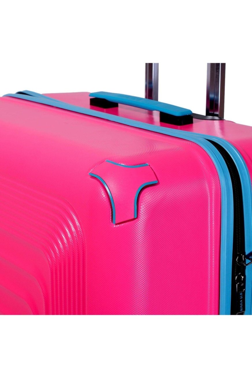 Pembe 3 Lü Valiz Seti (büyük + Orta + Makyaj )