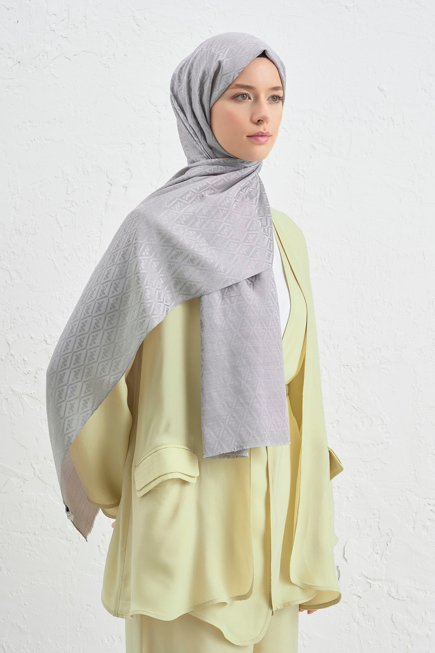 Armine Elegance İpek Pamuk Monogram Şal 22