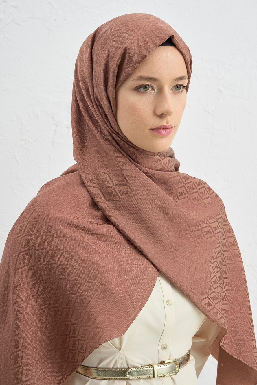 Armine Elegance İpek Pamuk Monogram Şal 11