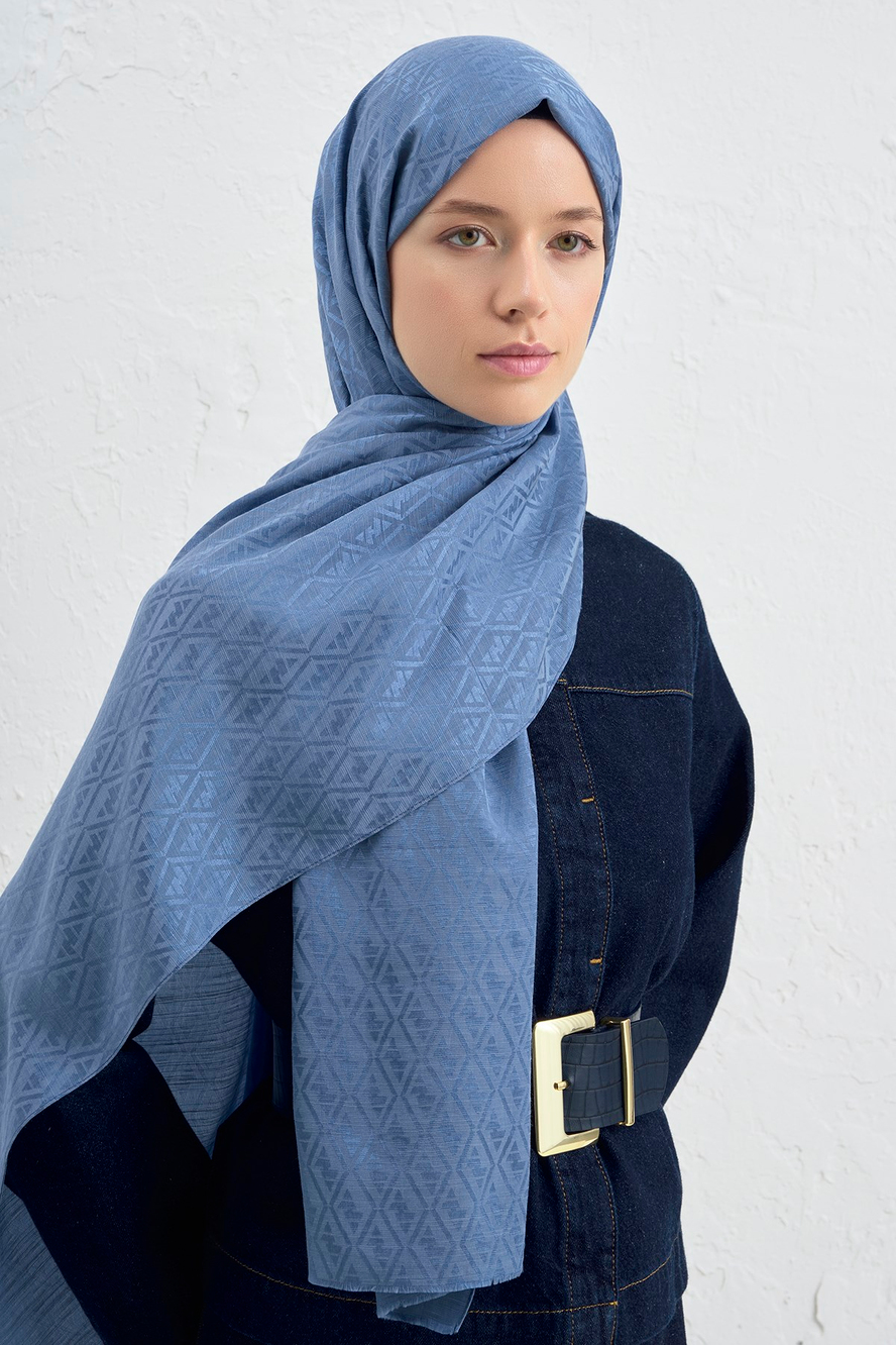 Armine Elegance İpek Pamuk Monogram Şal 26
