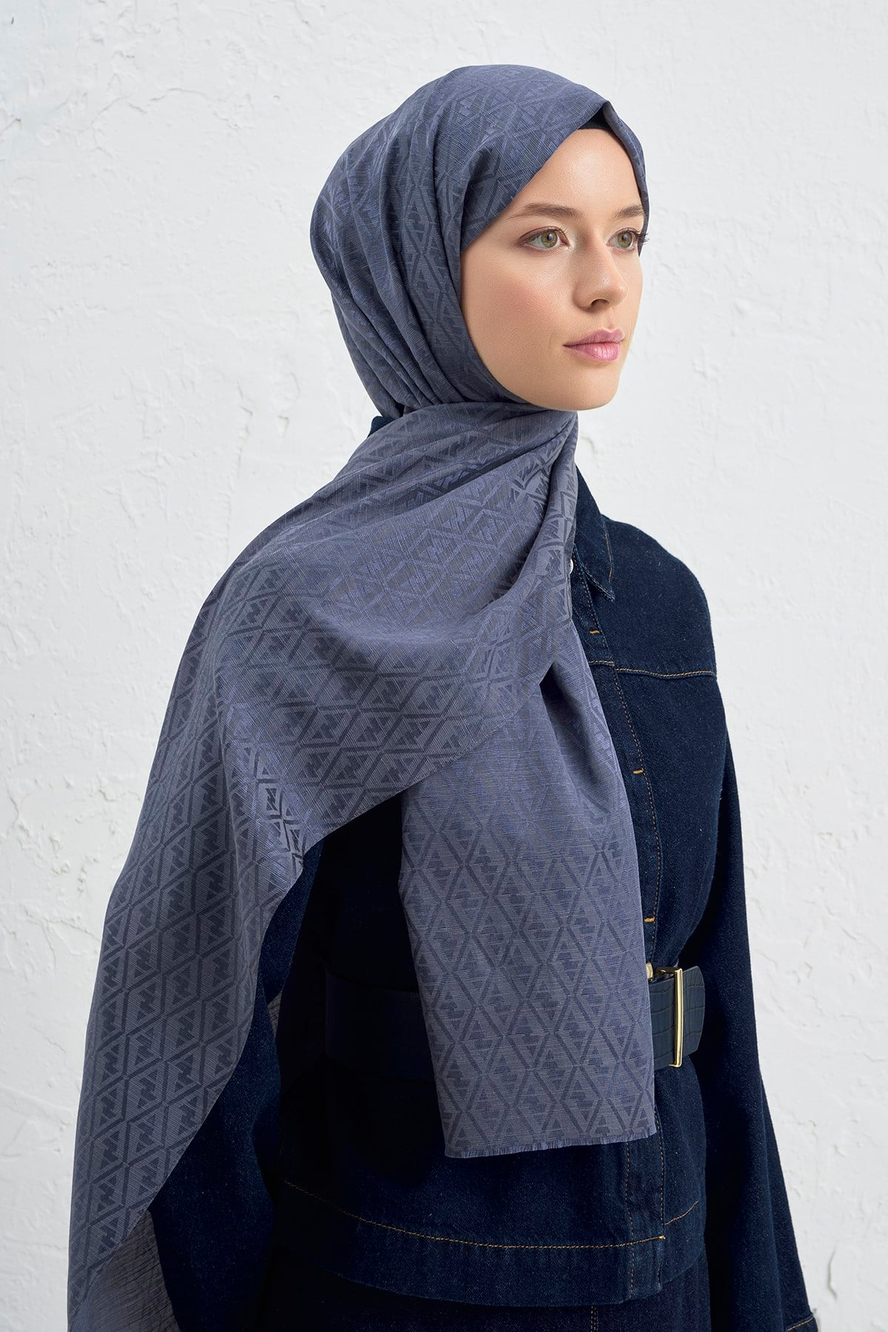 Armine Elegance İpek Pamuk Monogram Şal 19