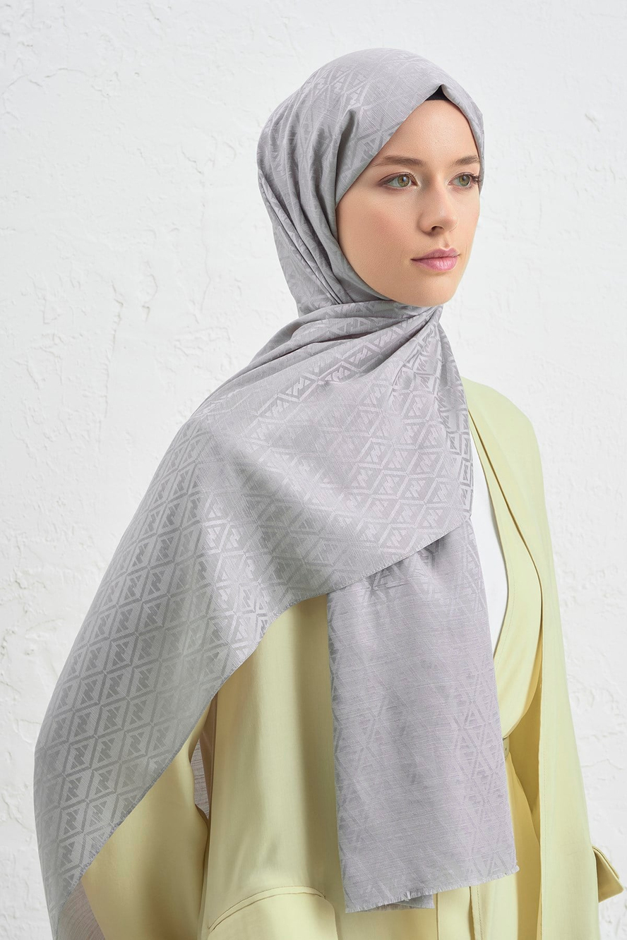 Armine Elegance İpek Pamuk Monogram Şal 22