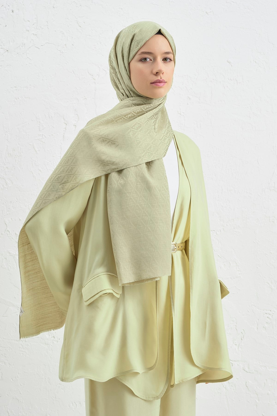 Armine Elegance İpek Pamuk Monogram Şal 54