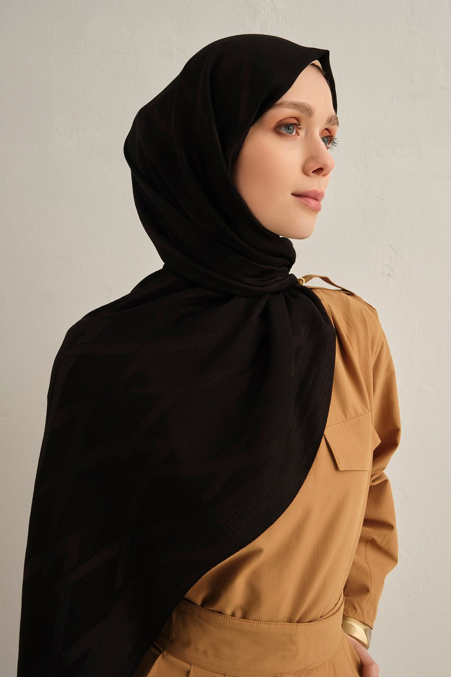 Armine Lyocell Naia Zikzak Desen Şal  1- 01