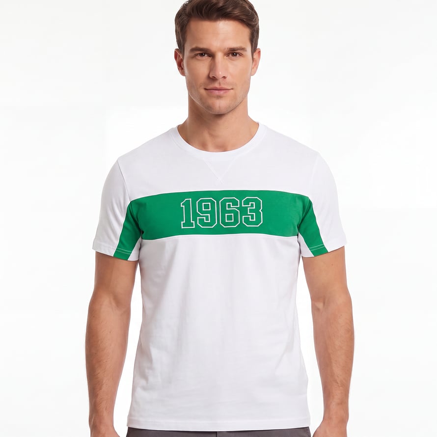T-SHIRT ÇİZGİLİ 1963 BEYAZ