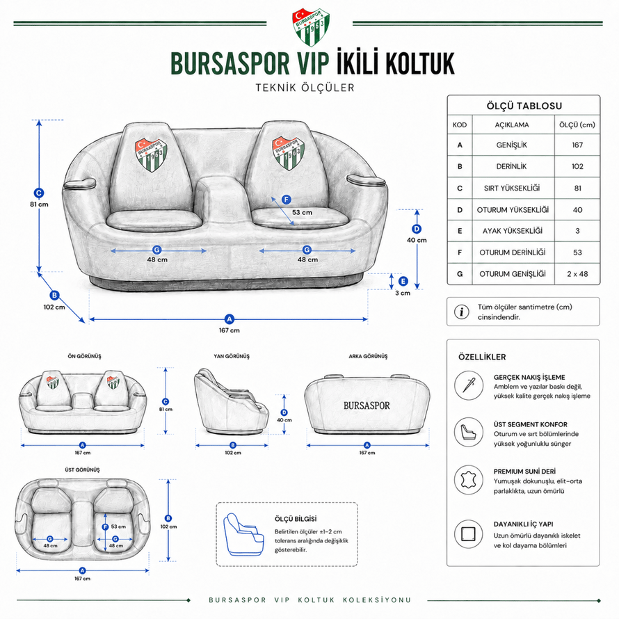BURSASPOR VİP İKİLİ  KOLTUK