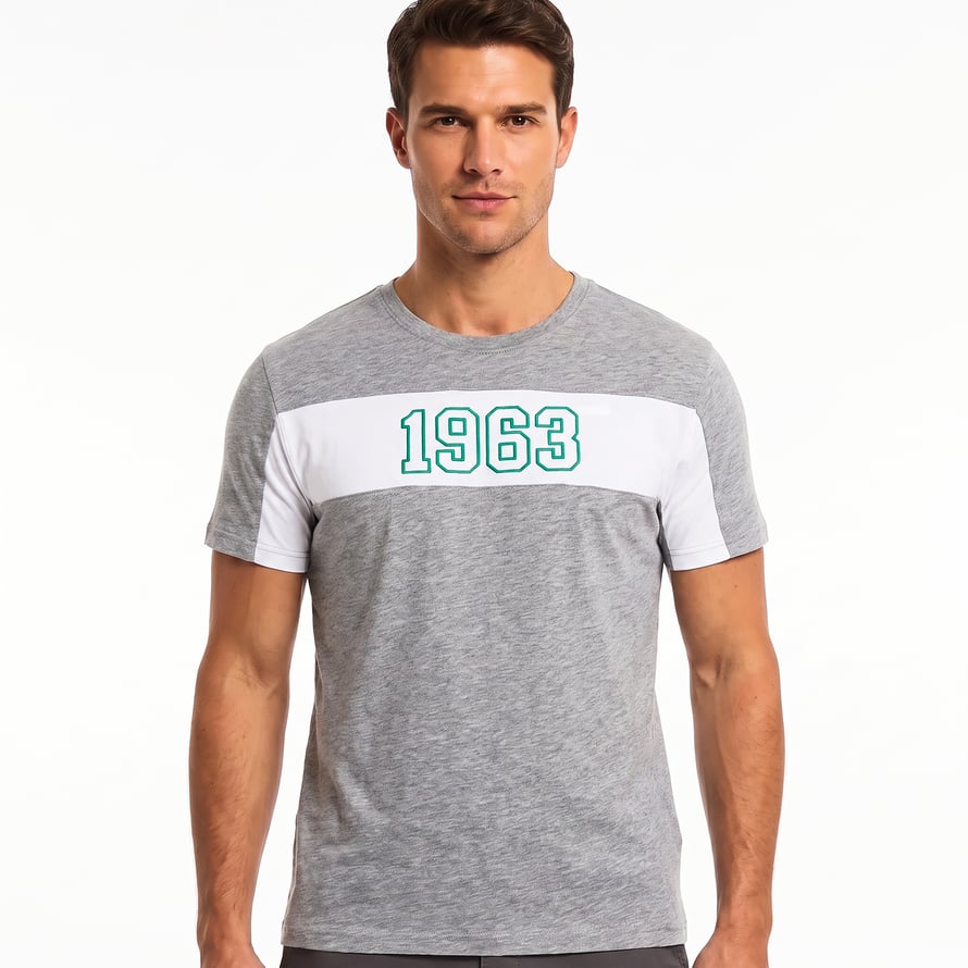 T-SHIRT ÇİZGİLİ 1963 GRİ