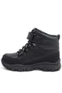 Unisex Kids Black Chunky Soled Winter Trekking Boots