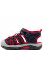 Artico Rock Genuine Leaher Navy Blue Red Kids Sandals