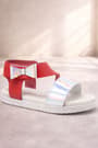 Artico Elenis Genuine Leaher Red Silvery Baby Girls Sandals