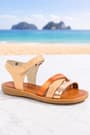 Artico Alexia Genuine Leaher Vaketa Tan Color Kids Girls Sandals