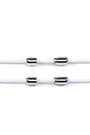 Ayarlanabilir 1 Çift Beyaz Vidalı Kapsül Uçlu Yuvarlak Lastik Pratik Bağcık BGCK-0008-B