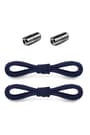 Ayarlanabilir 1 Çift Lacivert Vidalı Kapsül Uçlu Yuvarlak Lastik Pratik Bağcık BGCK-0008-L