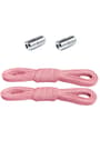 Ayarlanabilir 1 Çift Pembe Vidalı Kapsül Uçlu 6 MM Lastik Pratik Bağcık BGCK-0007-P