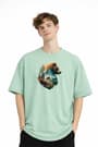 Bear2 - Oversize Tişört SU YESILI