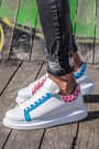 CH254 - CBT Pittura Erkek Ayakkabı 420 MAVI-PEMBE ISLEME