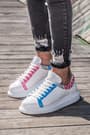 CH254 - CBT Pittura Erkek Ayakkabı 420 MAVI-PEMBE ISLEME