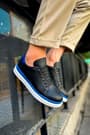 CH979 - Santoni GBT Spor Erkek Ayakkabı SIYAH/MAVI
