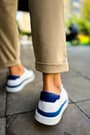 CH979 - Santoni GBT Spor Erkek Ayakkabı BEYAZ/MAVI