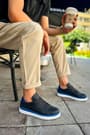 CH979 - Santoni GBT Spor Erkek Ayakkabı SIYAH/MAVI