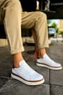 CH979 - Santoni GBT Spor Erkek Ayakkabı BEYAZ/TABA