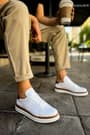 CH979 - Santoni GBT Spor Erkek Ayakkabı BEYAZ/TABA
