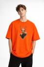 Deer - Oversize Erkek Tişört TURUNCU