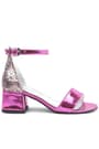 Elsa Fuschia Pattent Leather Shiny Thick Heeled Girls Heeled Dress Shoes B610-FUA.26