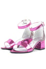 Elsa Fuschia Pattent Leather Shiny Thick Heeled Girls Heeled Dress Shoes B610-FUA.26