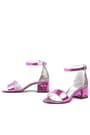 Elsa Fuschia Pattent Leather Shiny Thick Heeled Girls Heeled Dress Shoes B610-FUA.26