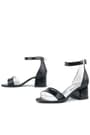 Elsa Black Rougan Shiny Girls Thick Heels Evening Shoes B610-SIA.26