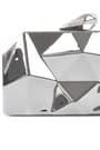Geometrik Desenli Gümüş Metal Clutch Abiye Çanta KC980-G