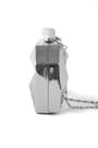 Geometrik Desenli Gümüş Metal Clutch Abiye Çanta KC980-G
