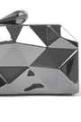 Geometrik Desenli Platin Metal Clutch Abiye Çanta KC980-PL