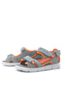 Genuine Leather Grey Orange Kids Sandals Shoes 10358-GTG.26