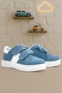 Genuine Leather Blue White Velcro Children's Sports Shoes C1910-MAB.30