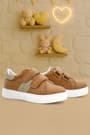 Genuine Leather Brown Velcro Children's Sports Shoes C1910-TAB.30