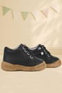 Soft Genuine Leather Zippered Black Baby Boots