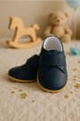 Genuine Leather Navy Blue Banded Babies Shoes