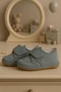 Genuine Leather Grey Banded Babies Shoes