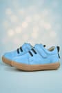 Genuine Leather Soft Blue Elastic Banded Kids Shoes