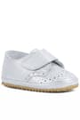 Genuine Leather Silver Grey Banded Babies Shoes