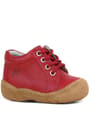 Soft Genuine Leather Zippered Red Baby Boots
