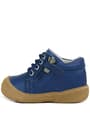 Soft Genuine Leather Zippered Navy Blue Baby Boots