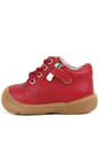 Soft Genuine Leather Zippered Red Baby Boots