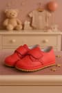 Genuine Leather Vermilion Banded Babies Shoes
