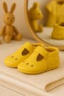 Bubbles Genuine Leather Yellow Elastic Baby Bootee