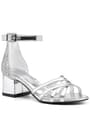 Silver Thick Girl Dress Party Heeled Shoes