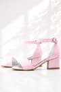 Lilo Glitter Pink Single Strap Girls High Heel Evening Shoes